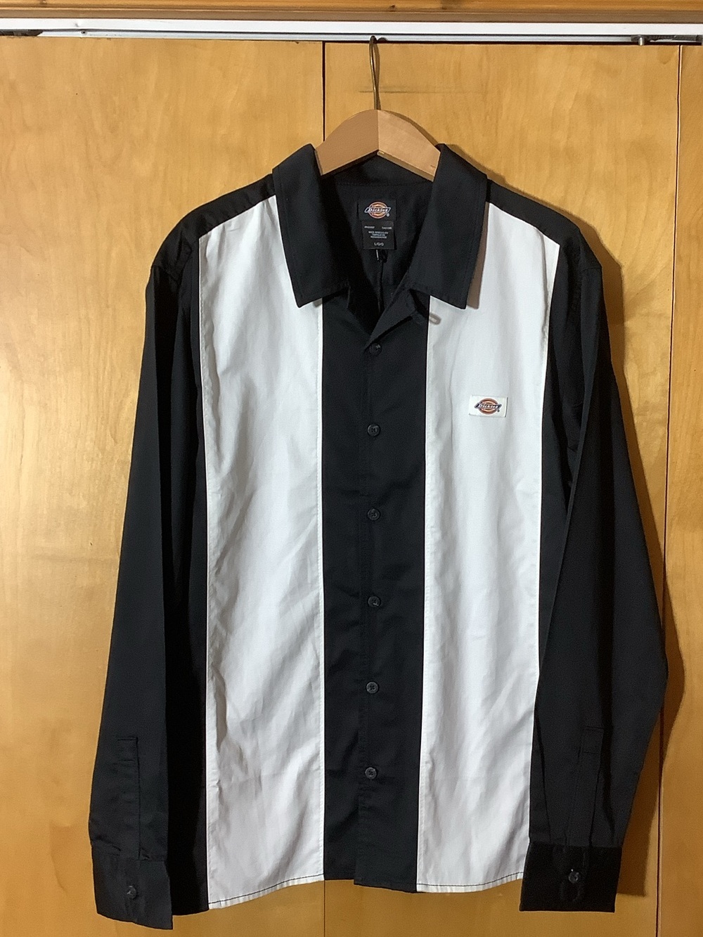 Dickies white and black button down, size large